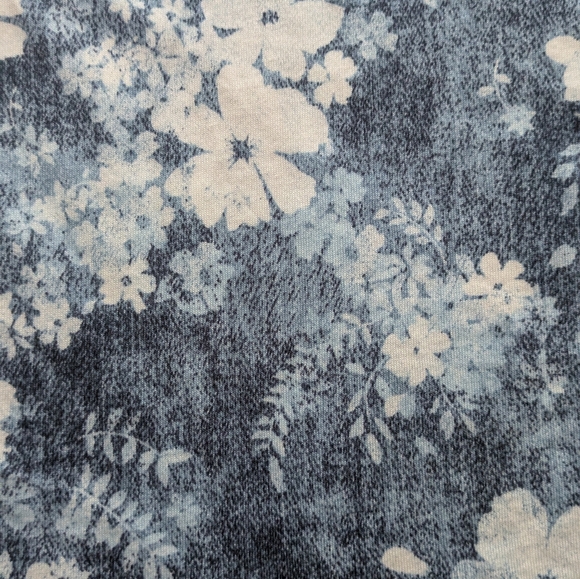 MICHAEL Michael Kors Blue Floral Cotton Cold Shoulder Short Sleeve Top Women's M - Picture 13 of 15